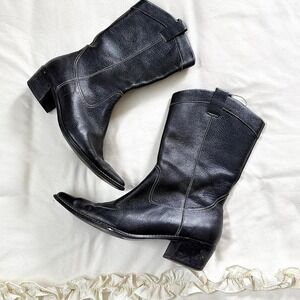 black leather ankle boots  90s anne klein black leather ankle boots size 8.5